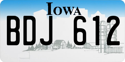 IA license plate BDJ612