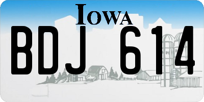 IA license plate BDJ614