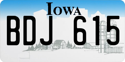 IA license plate BDJ615