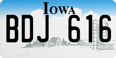 IA license plate BDJ616
