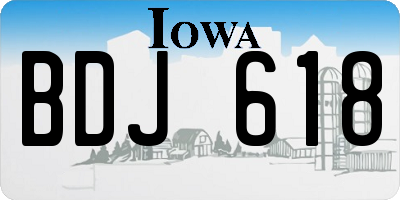 IA license plate BDJ618