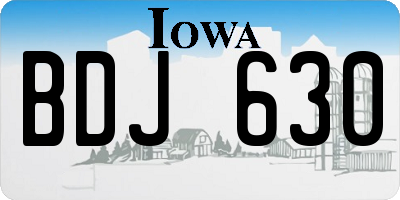 IA license plate BDJ630