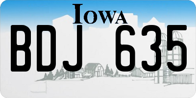 IA license plate BDJ635