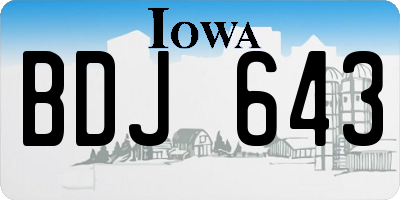 IA license plate BDJ643