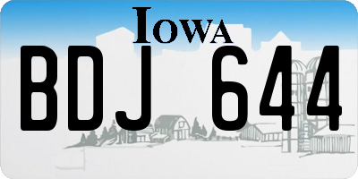IA license plate BDJ644