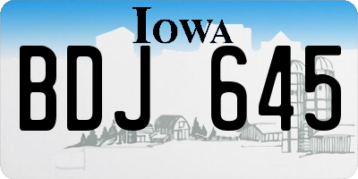 IA license plate BDJ645