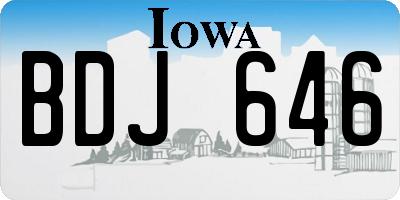 IA license plate BDJ646