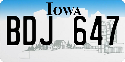 IA license plate BDJ647