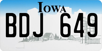 IA license plate BDJ649