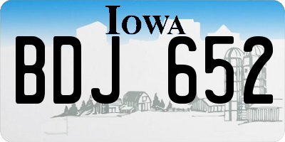 IA license plate BDJ652