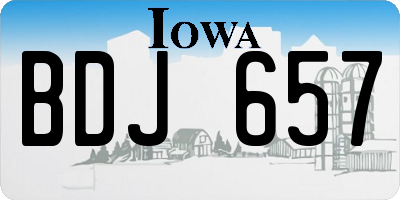 IA license plate BDJ657
