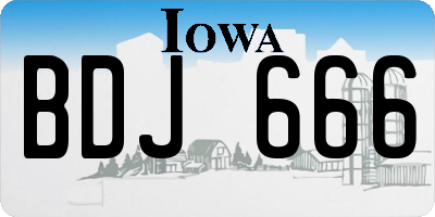 IA license plate BDJ666