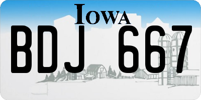 IA license plate BDJ667