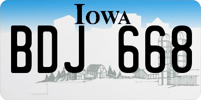 IA license plate BDJ668