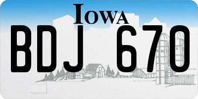 IA license plate BDJ670