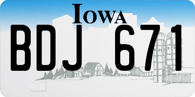 IA license plate BDJ671