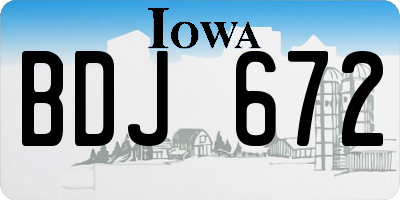 IA license plate BDJ672