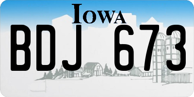 IA license plate BDJ673