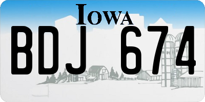 IA license plate BDJ674