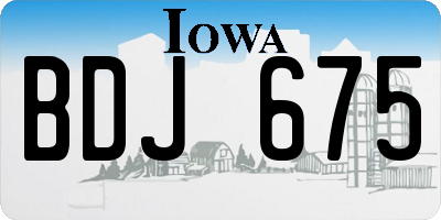 IA license plate BDJ675