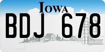 IA license plate BDJ678