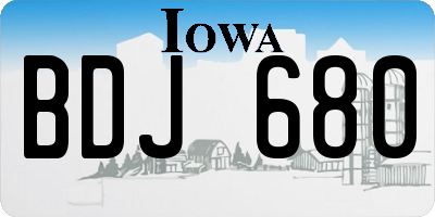 IA license plate BDJ680