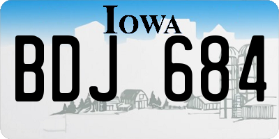 IA license plate BDJ684