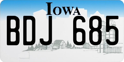 IA license plate BDJ685