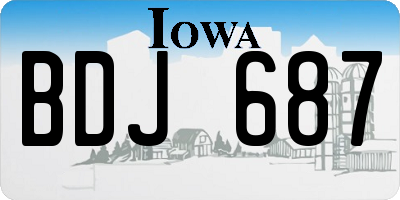IA license plate BDJ687