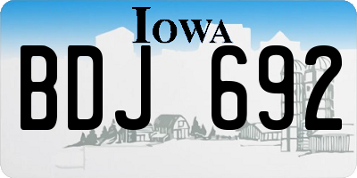 IA license plate BDJ692