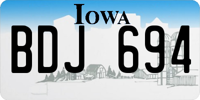 IA license plate BDJ694