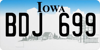 IA license plate BDJ699