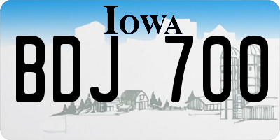 IA license plate BDJ700