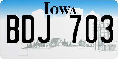 IA license plate BDJ703