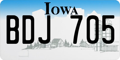 IA license plate BDJ705