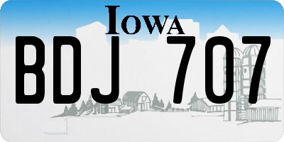 IA license plate BDJ707