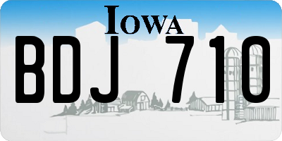 IA license plate BDJ710