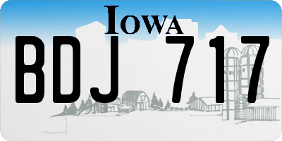 IA license plate BDJ717