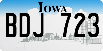 IA license plate BDJ723