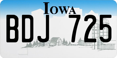IA license plate BDJ725