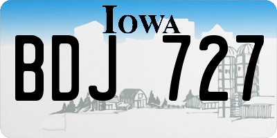 IA license plate BDJ727