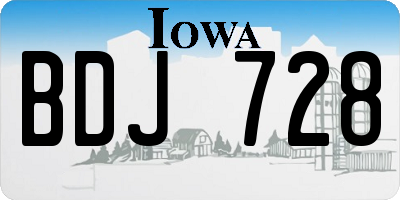 IA license plate BDJ728