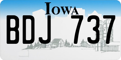 IA license plate BDJ737