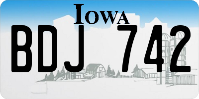 IA license plate BDJ742