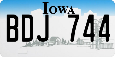 IA license plate BDJ744