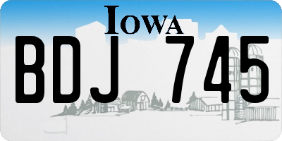 IA license plate BDJ745
