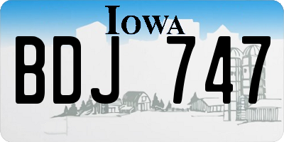 IA license plate BDJ747