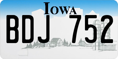 IA license plate BDJ752