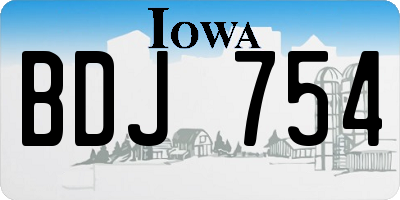 IA license plate BDJ754