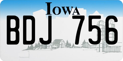 IA license plate BDJ756
